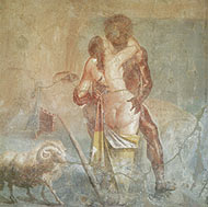 Gli amori di Polifemo e Galatea, affresco dalla "casa dei capitelli dorati" di Pompei, I secolo d.C. (Napoli, Museo Archeologico Nazionale)