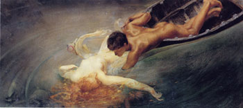 GIULIO ARISTIDE SARTORIO, La sirena, olio su tela, 1893 (Roma, Collezione privata)