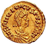 Romolo Augustolo su una moneta (tremisse) d'oro