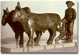 ARTE ETRUSCA, Gruppo dell'aratore, bronzo, ca 400 a.C., da Arezzo (Roma, Museo di Villa Giulia)