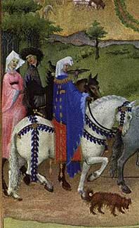 particolare del mese di "settembre", da: FRATELLI LIMBOURG, Les trs riches heures du Duc de Berry, 1472-1416, cm 22,5x13,6, miniatura (Chantilly, Muse Cond)