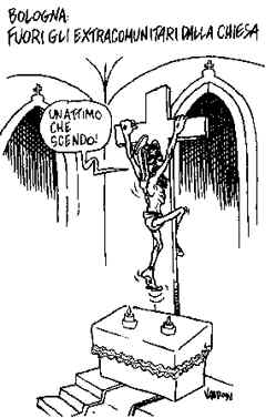 Vignetta apparsa su Il Manifesto, 14.11.1998